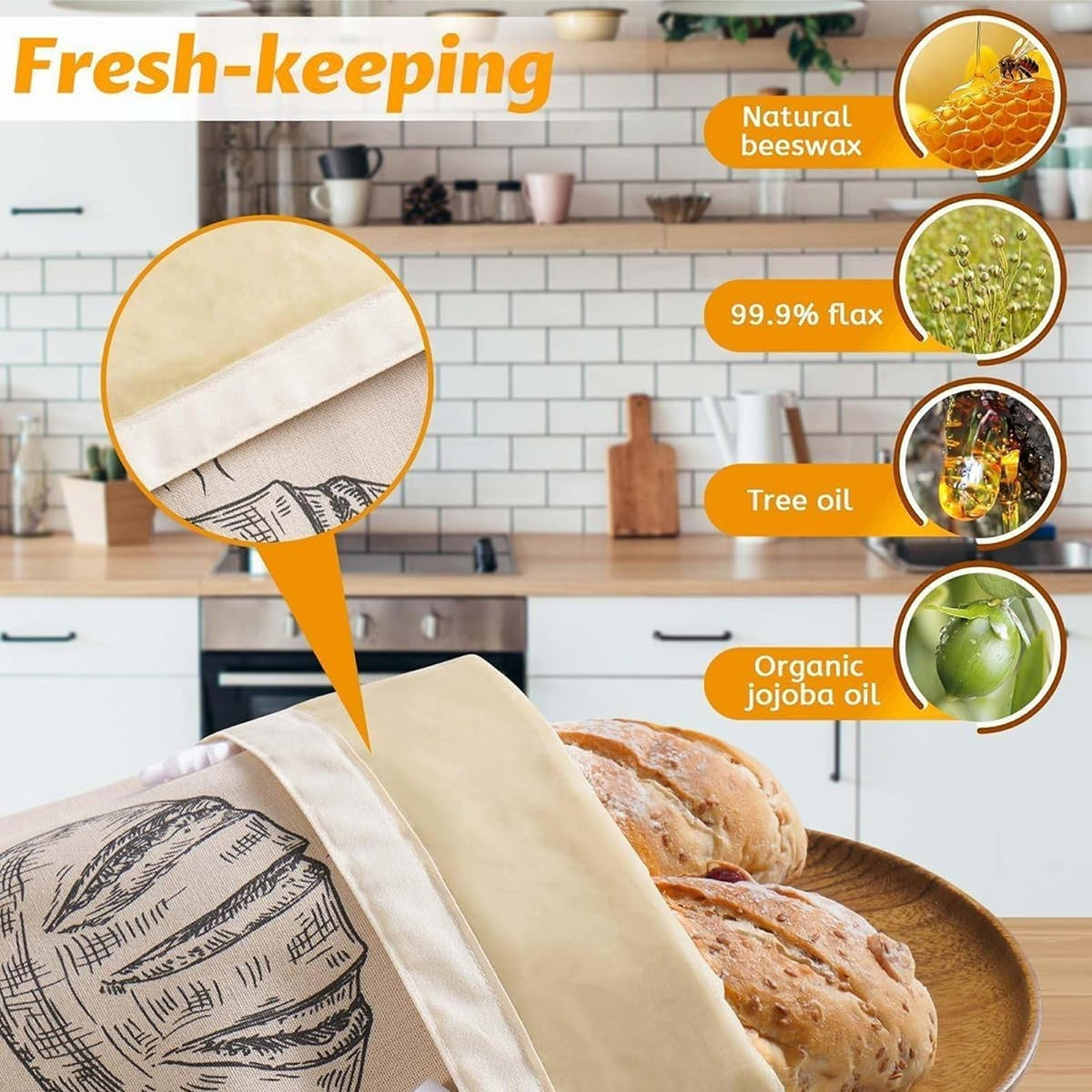 BeeBredix Beeswax Bread Bag