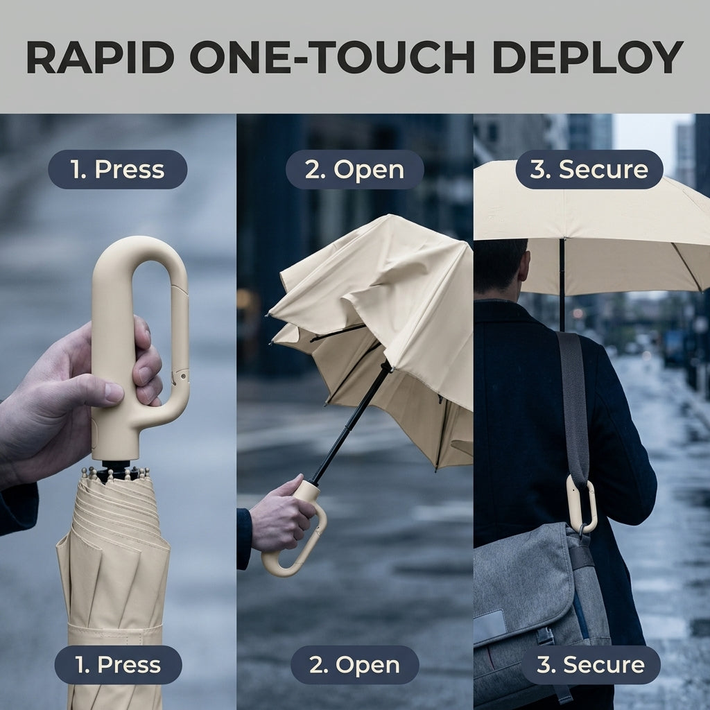Creative Ring Buckle Windproof Reinforced Umbrella, picture 10