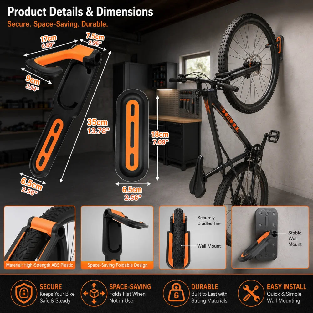VeloHoker Wall Mounted Bike Rack