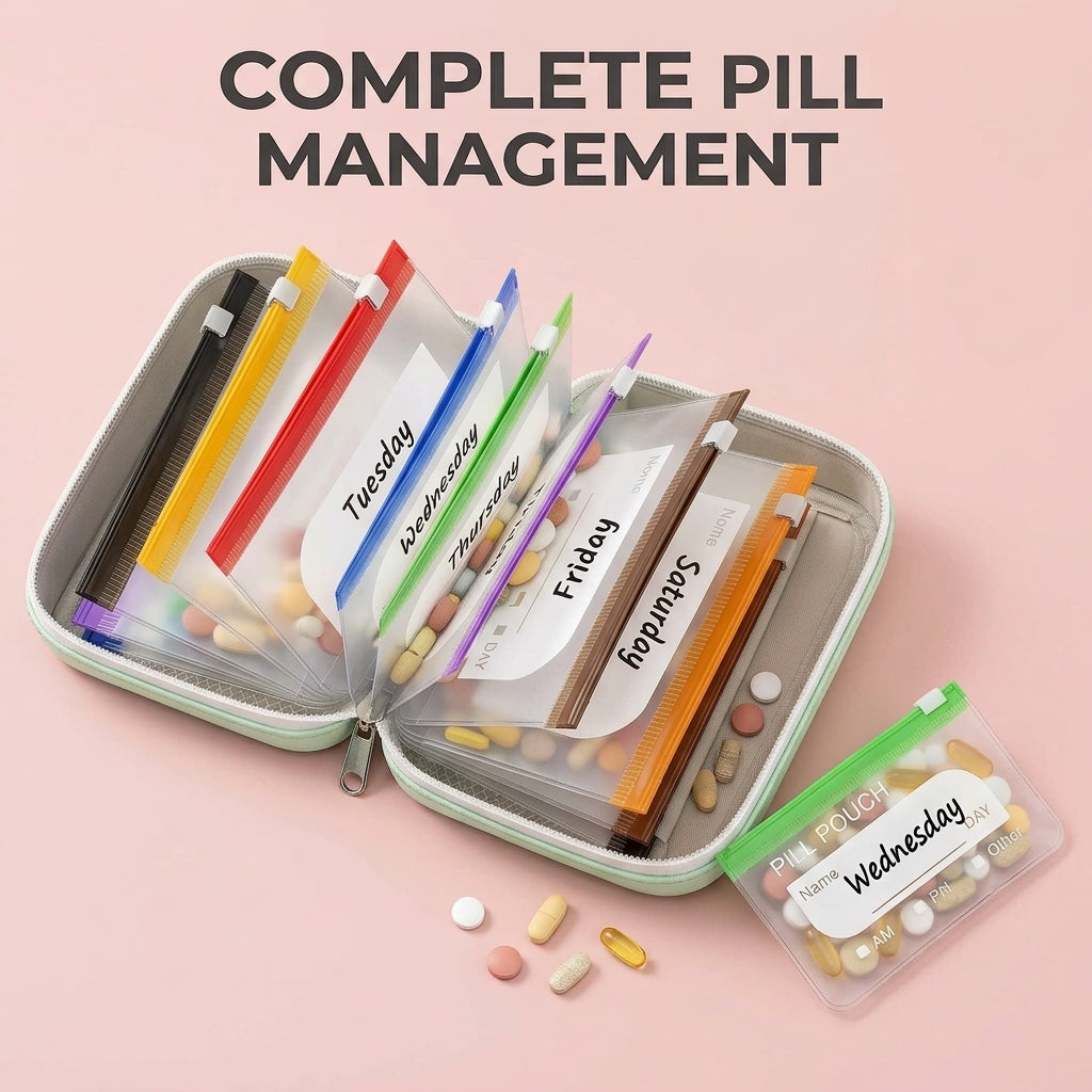 Waterproof PU Travel Pill Organizer Set, picture 1