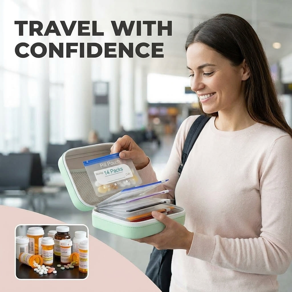 Waterproof PU Travel Pill Organizer Set, picture 13